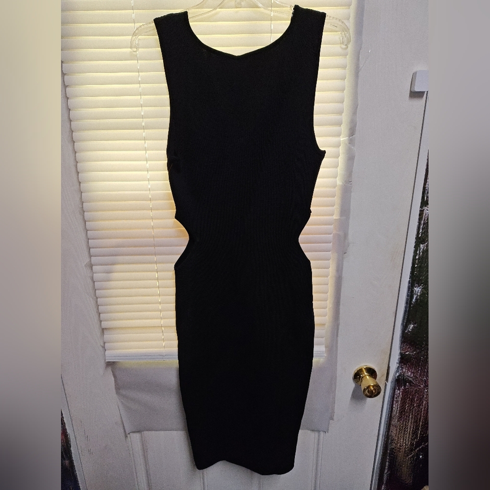 bebe Black Sleeveless Cutout Bodycon Dress - Picture 3 of 6
